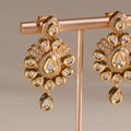 Kundan Hanging Leaf Shaped Earrings